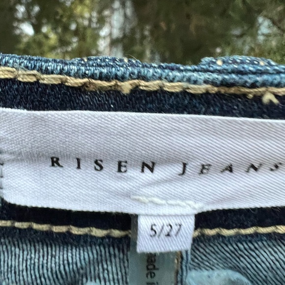 NWT Risen jeans 27 5 ultra high rise flare bell dark denim wide - Picture 8 of 16